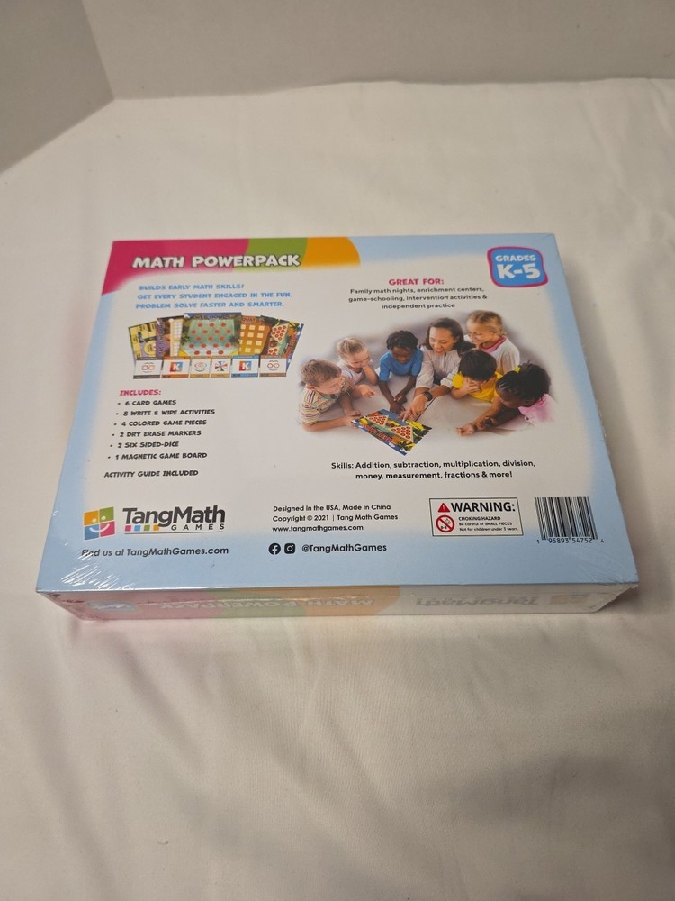 TangMath Math Powerpack – 10 Game Learning Kit for Grades K–5 Brand New Sealed