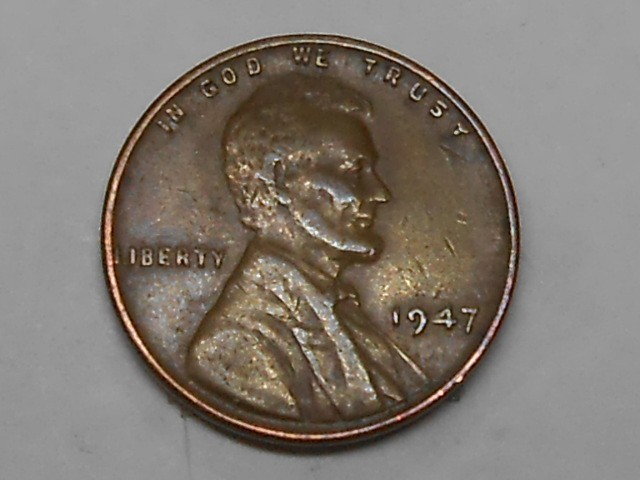 1947 Lincoln cent with errors