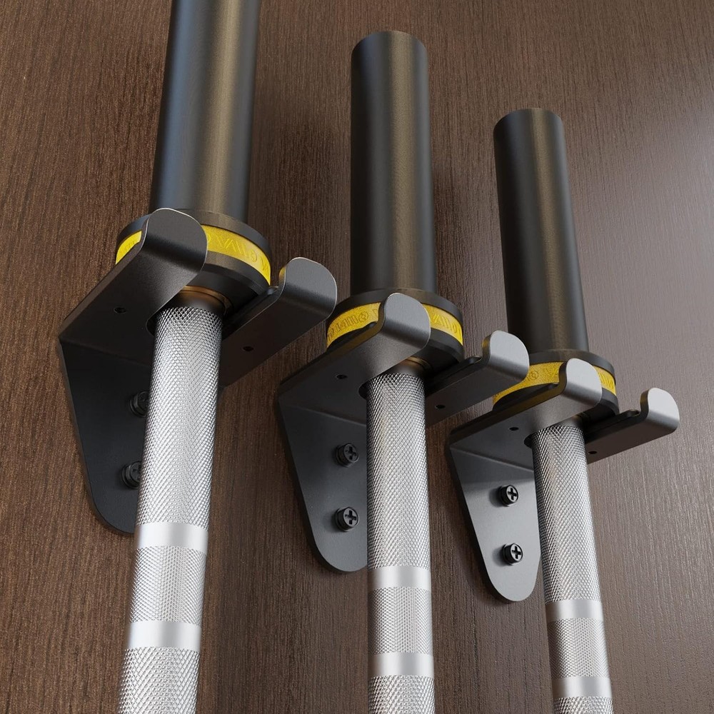 Vertical Barbell Hanger - Black Powder Coated, Space-Saving Design