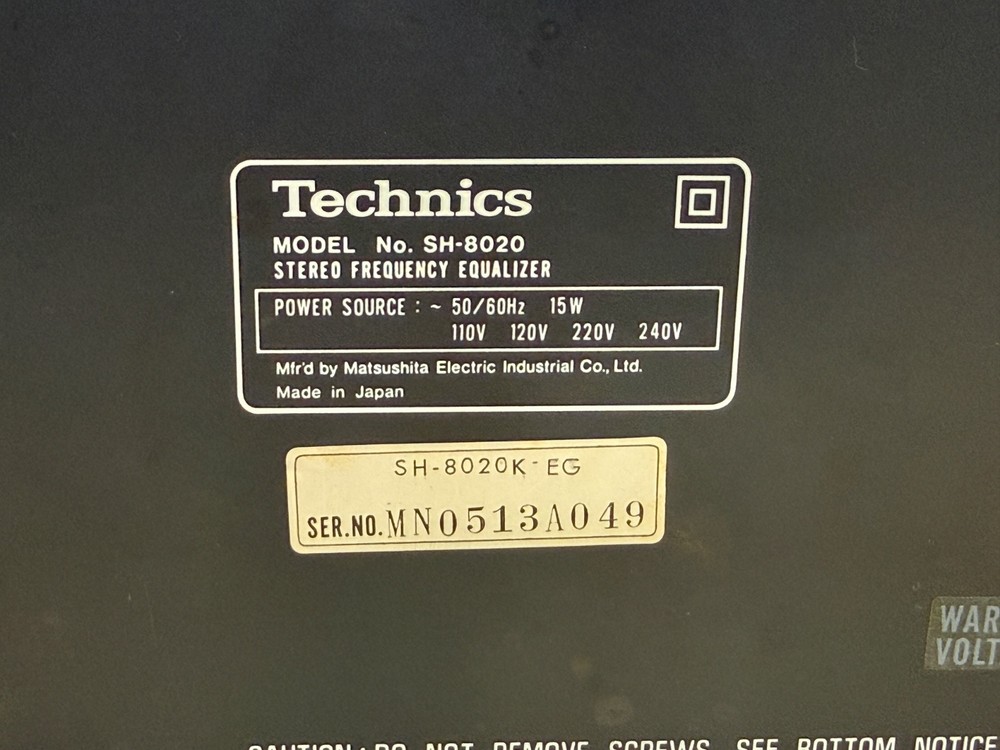 TECHNICS SH-8020 Stereo Frequency Equalizer