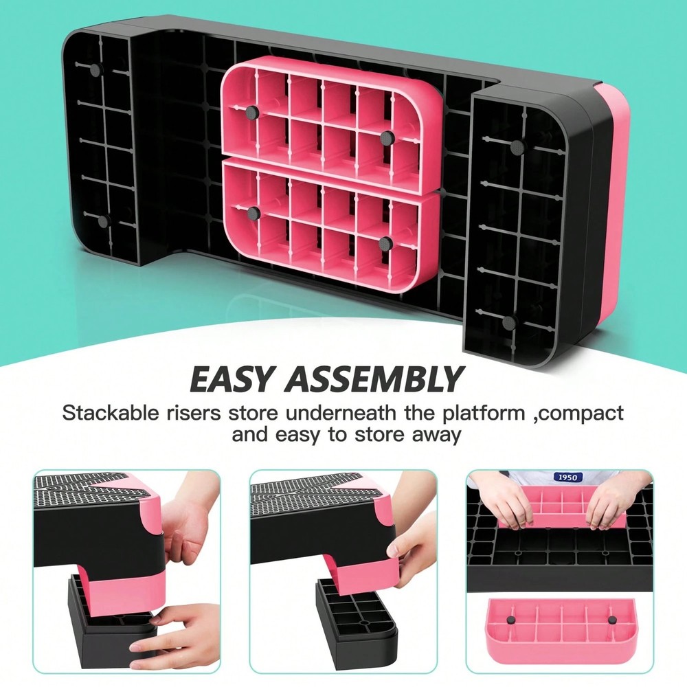 Adjustable Aerobic Stepper Exercise Step Platform 4 6 8 Inch Risers Home Gym Fit