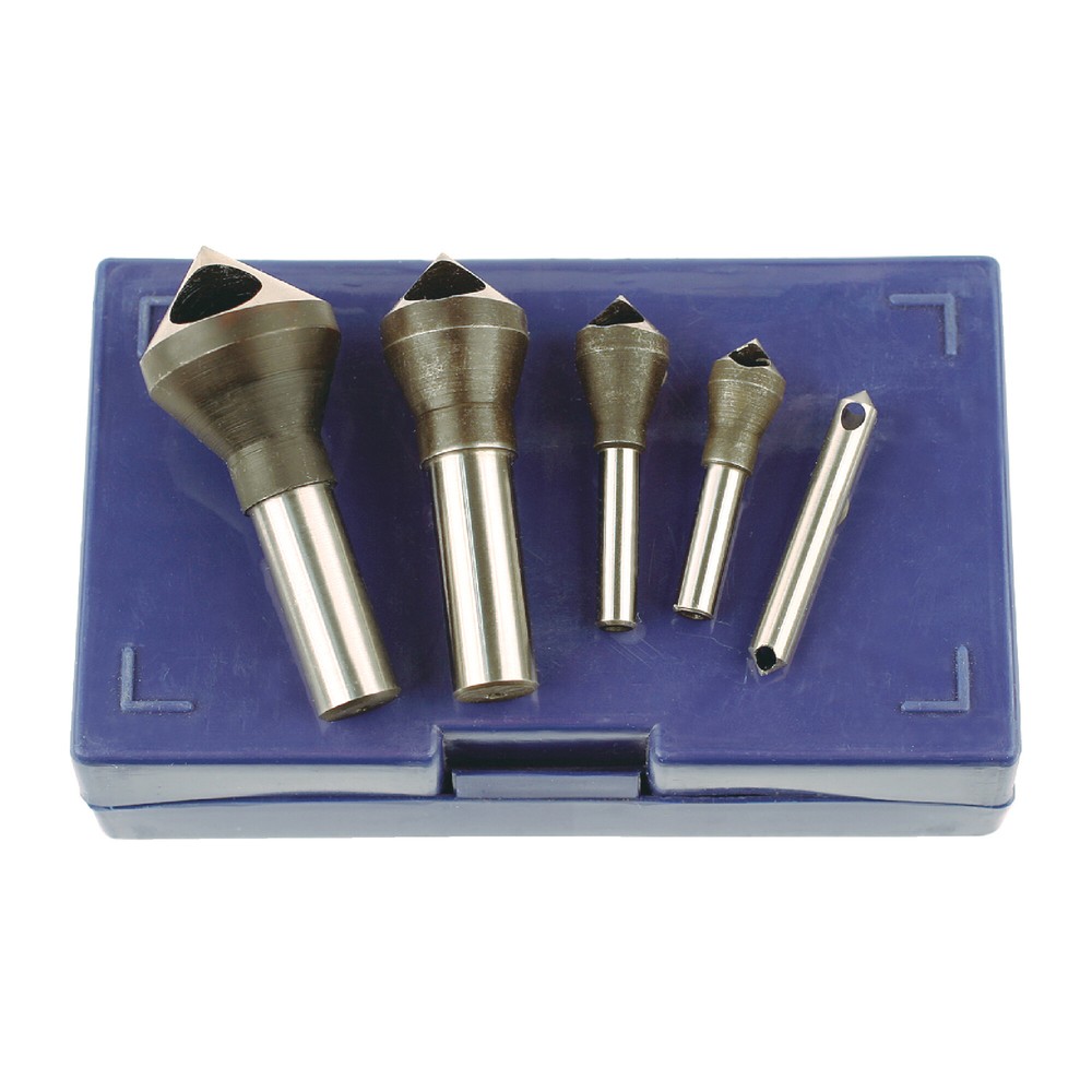 TTC C84 5 Pc #0 -#4 90Deg  Zero Flute Countersink & Deburring Tool Set