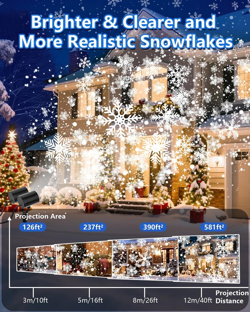 AKSDA Snowflake Christmas Projector Light