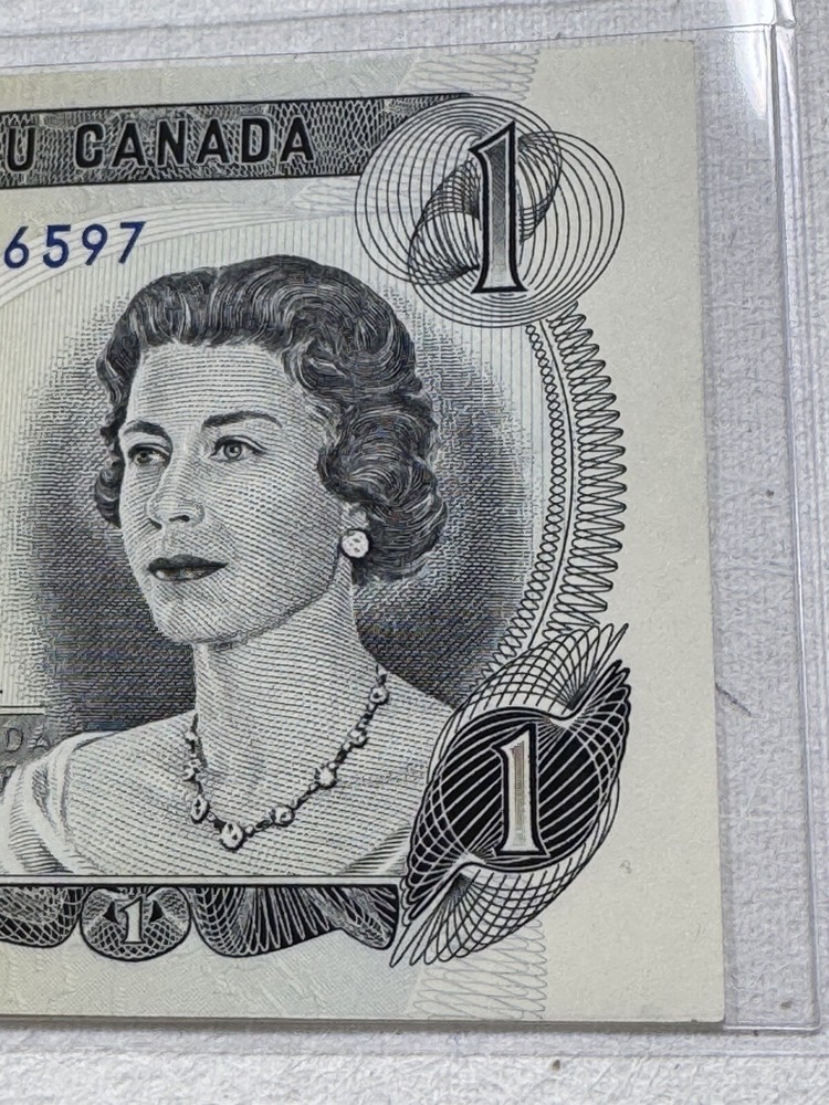 1973 Canada 1 Dollar Banknote Crow Bouey P# 85c
