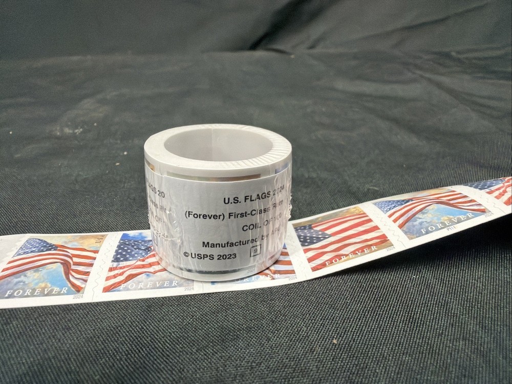 One-Hundred (100) Count Rolls U.S Flags 2024
