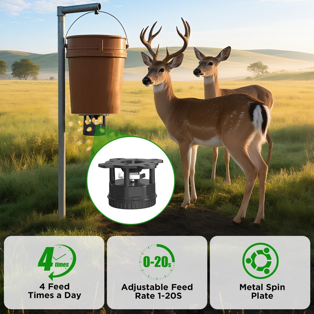 Deer Feeder Kit,Motor and Timer Kit with Programable Digital Timer,Up to 4 Fe...