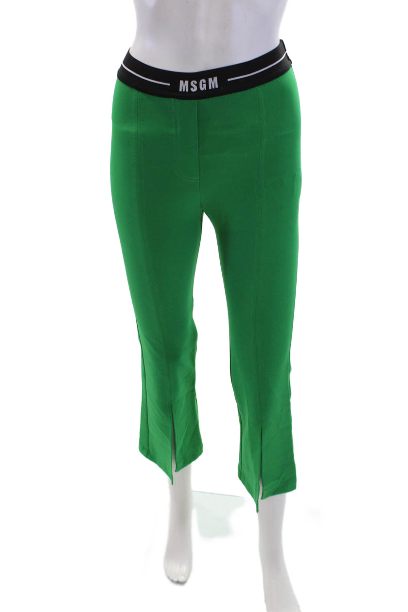 MSGM Kids Childrens Girls Double Breasted High Rise Pant Suit Green Size 10/12