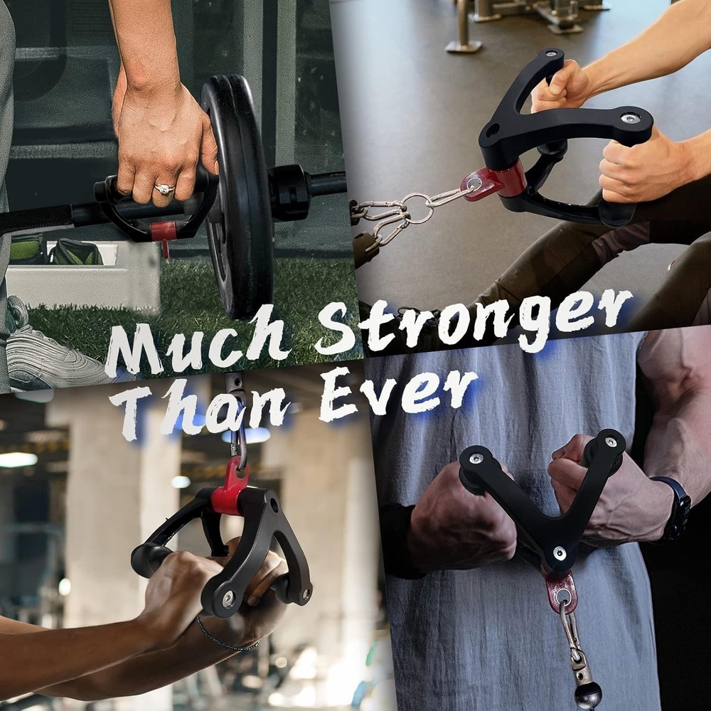 Double D Handle Cable Attachment Triangle V Bar Grip For LAT Pulldown, Anti-Slip