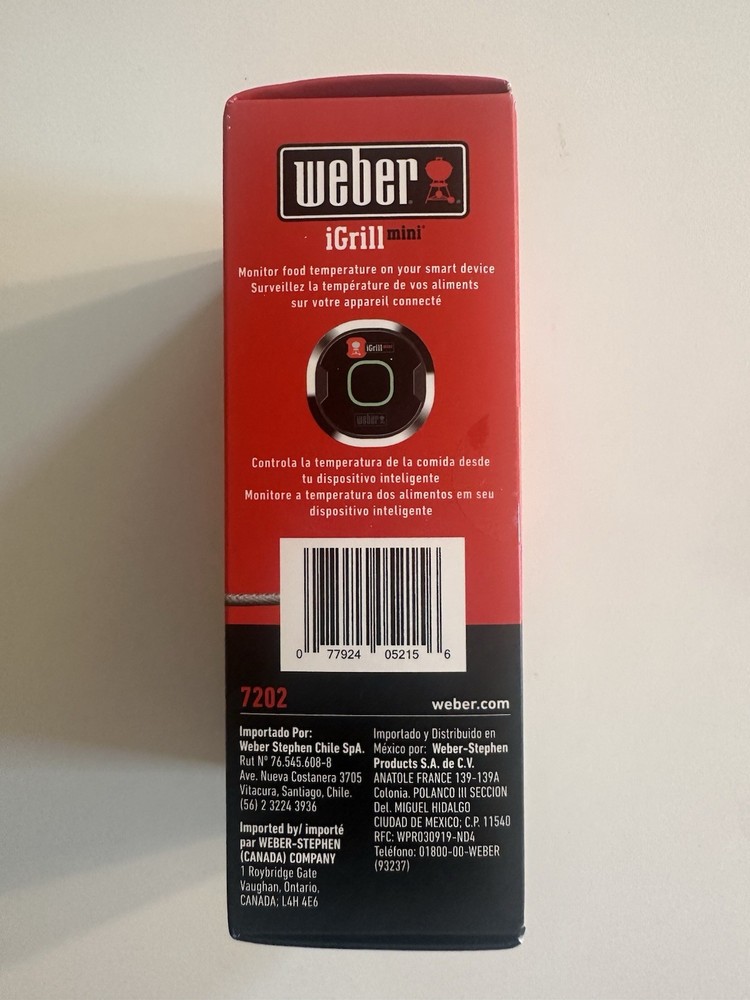Weber iGrill Mini Digital Thermometer 7202 Bluetooth
