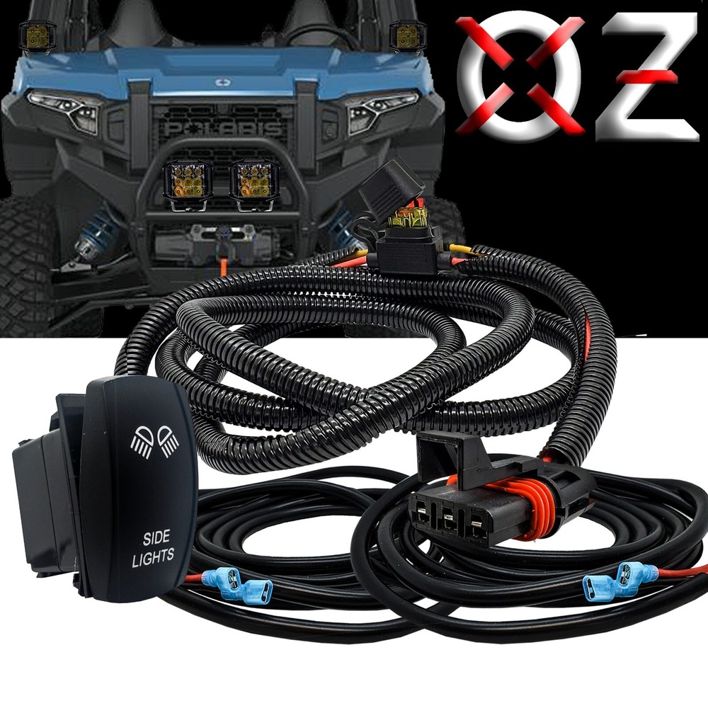 10' Split Wire Harness Kit Pulse Busbar Plug SIDE LIGHTS On/Off Rocker Switch