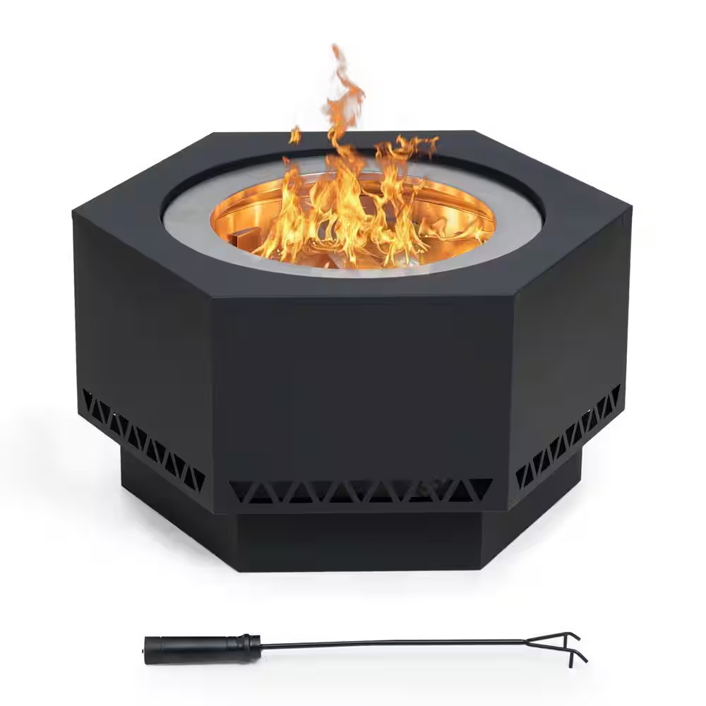 26 In. Lawrence V.1B Hexagonal Low Smoke Firepit
