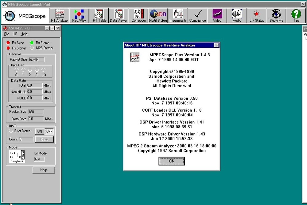 HP MPEGscope Transport Stream Analyzer