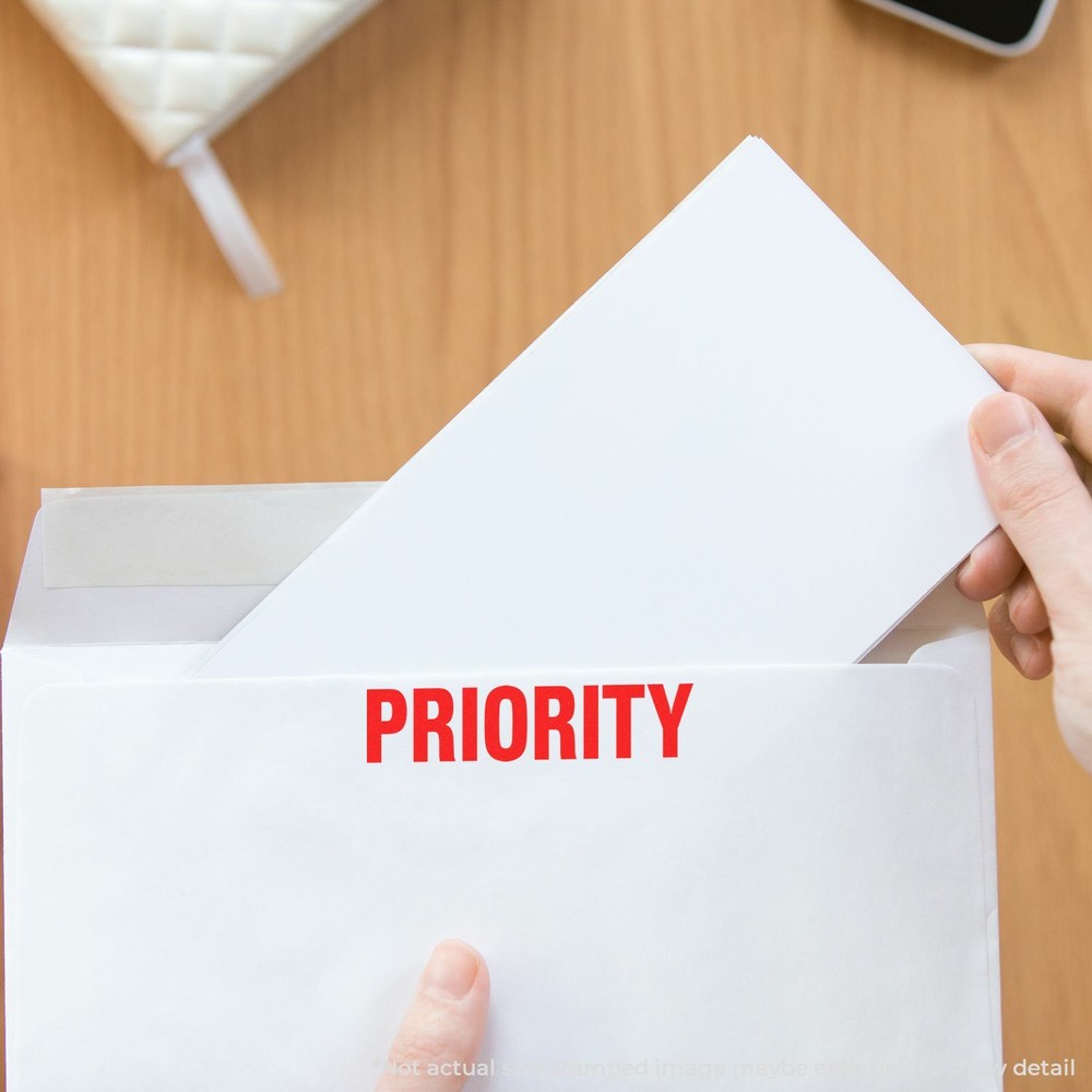 Bold Priority Rubber Stamp Size 1/2" Tall x 1-1/2" Wide