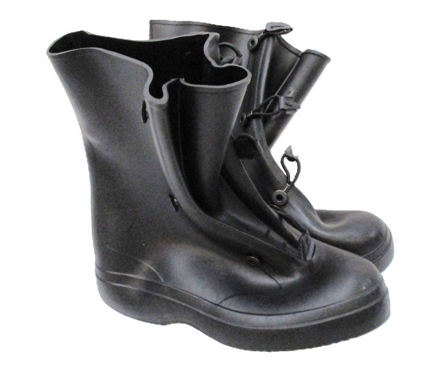 NIB USGI RUBBER OVERBOOTS MILITARY WET WEATHER OIL BOOT COVERS SLIP-ON SIZE: 8
