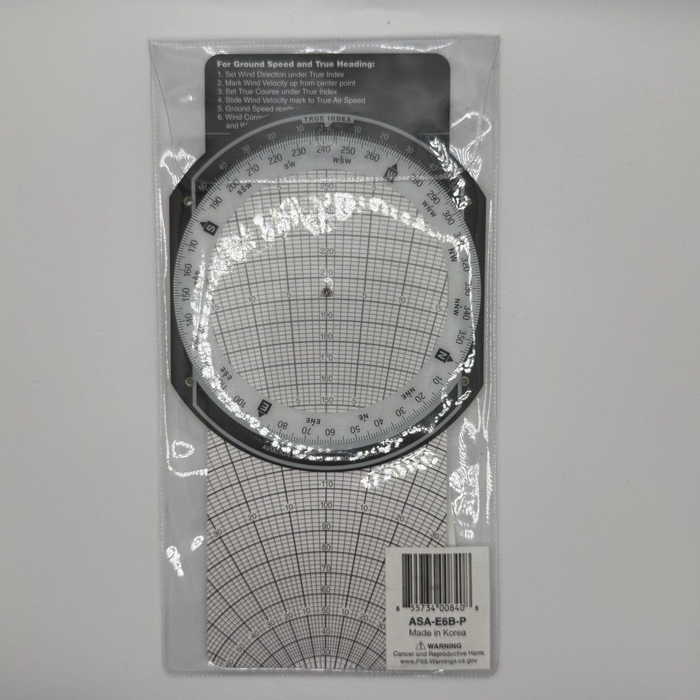 ASA E6-B Flight Computer with Instructions E6B Sealed