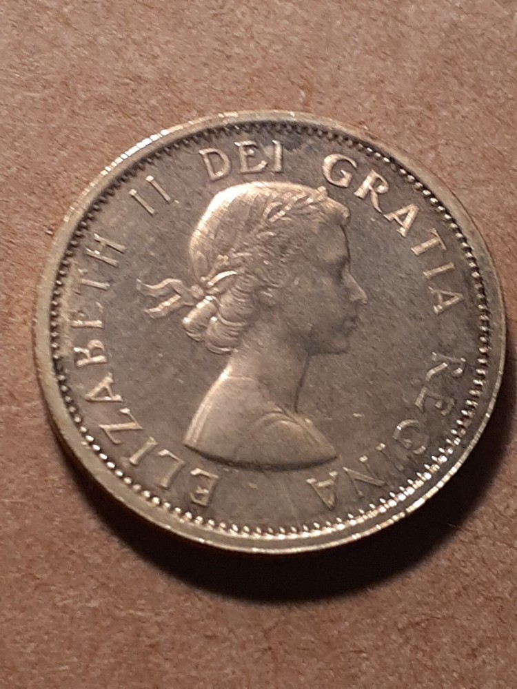 1964 ONE CENT CANADA GOLD TONING
