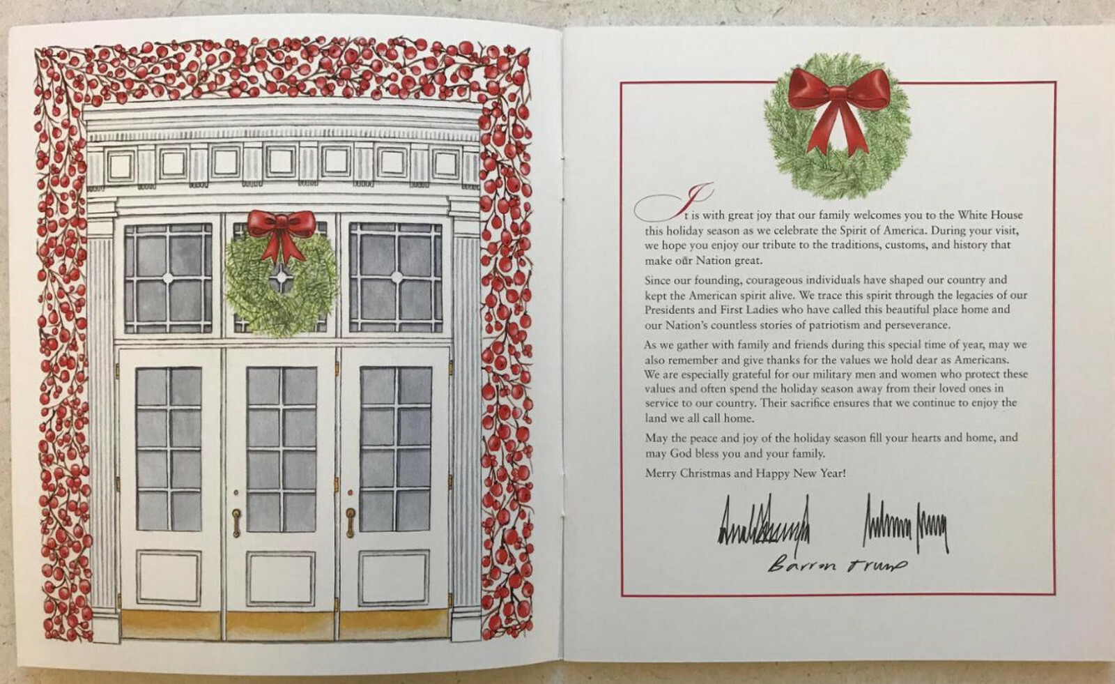 Donald Trump Melania 2019 White House Christmas Holidays Tour Book Program POTUS