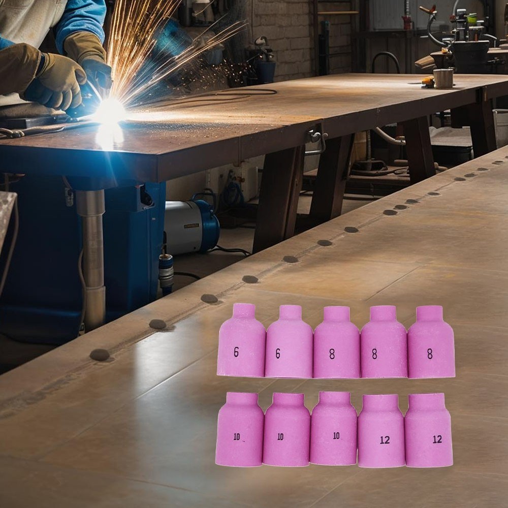 10PCS For TIG Torch Nozzle Cup Set for WP17 WP18 WP26 Welding Torch Sizes 6 12
