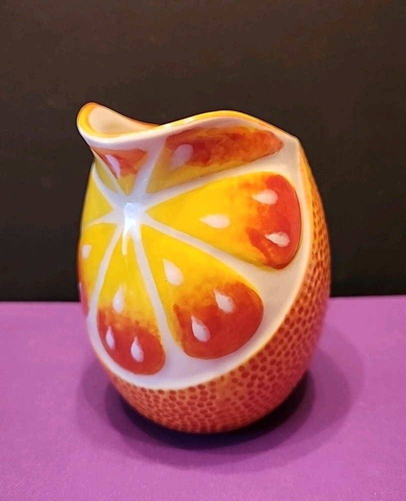 Citrus Orange Small Pitcher Creamer Jug Bright Side Collection Host