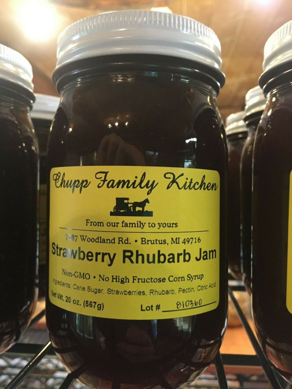 Amish Made Jam 20 Oz Jar, No Corn Syrup, non GMO Several Flavors to Choose From