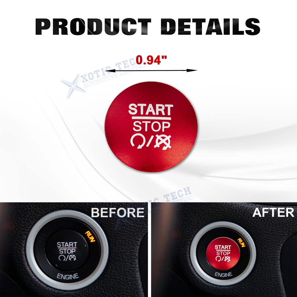 RED Ignition Engine Start Stop Push Button Cover For Dodge Charger Durango Ram