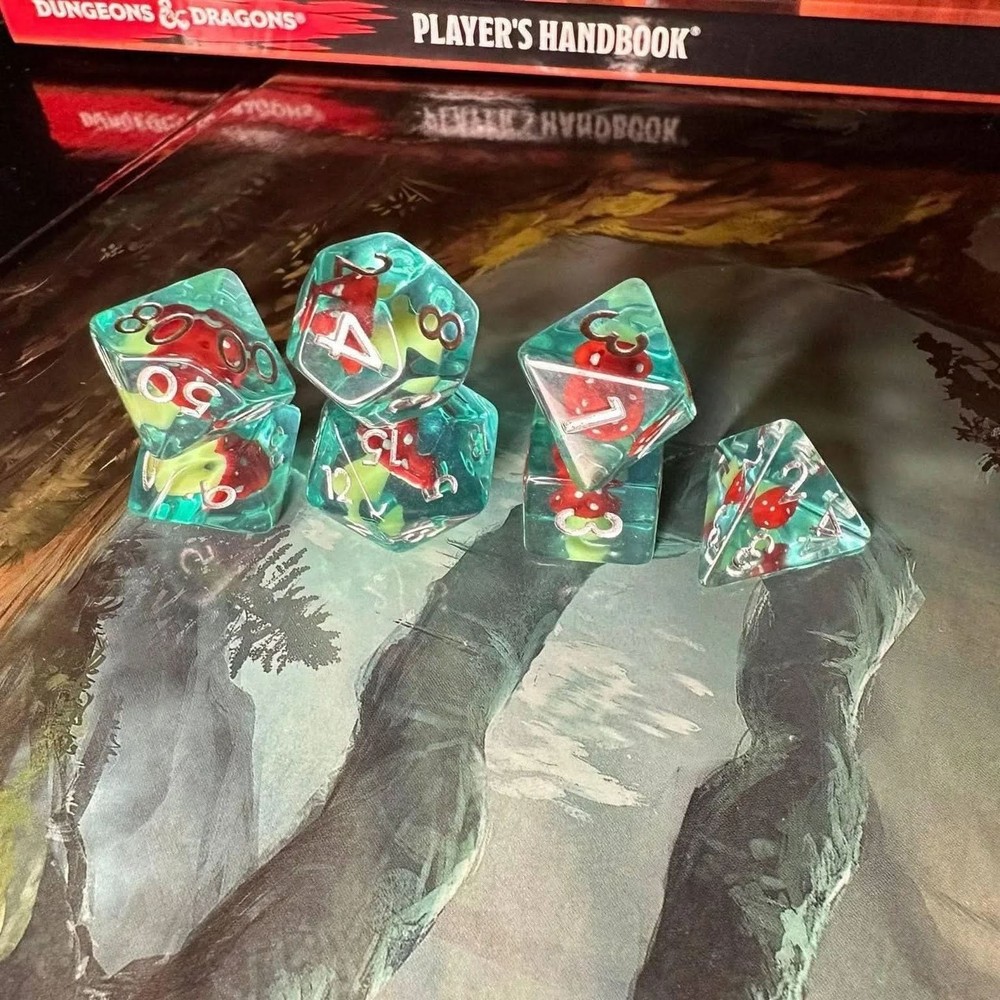 Mushroom Aqua Blue dice