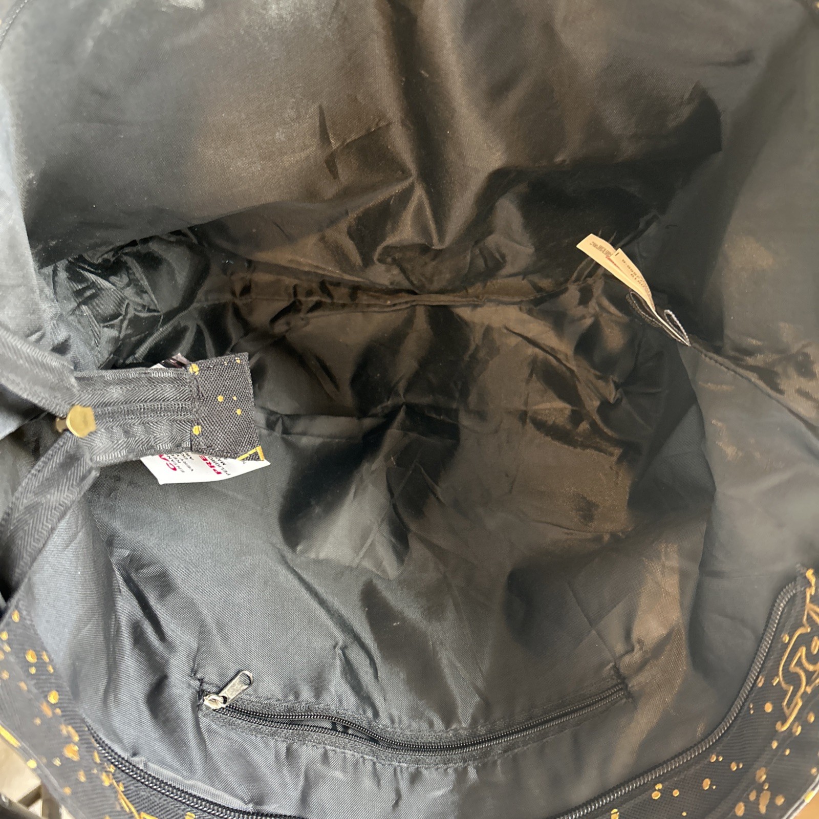 Star Wars Tote Handbag Zippered Lightweight Black and Gold Disney NEW with Tags