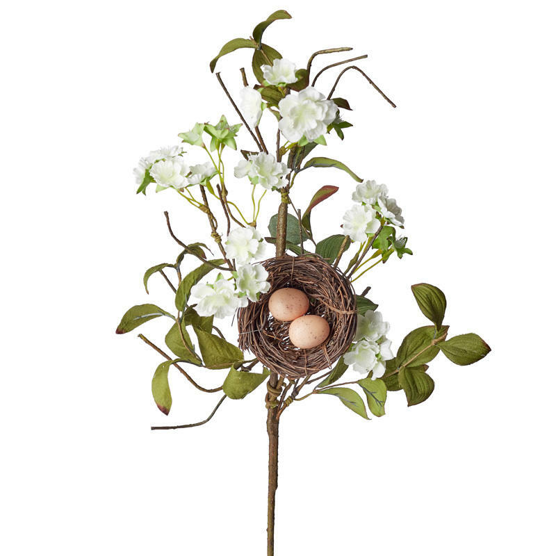 Artificial Nest with Eggs Blossom Spray | 1 Piece