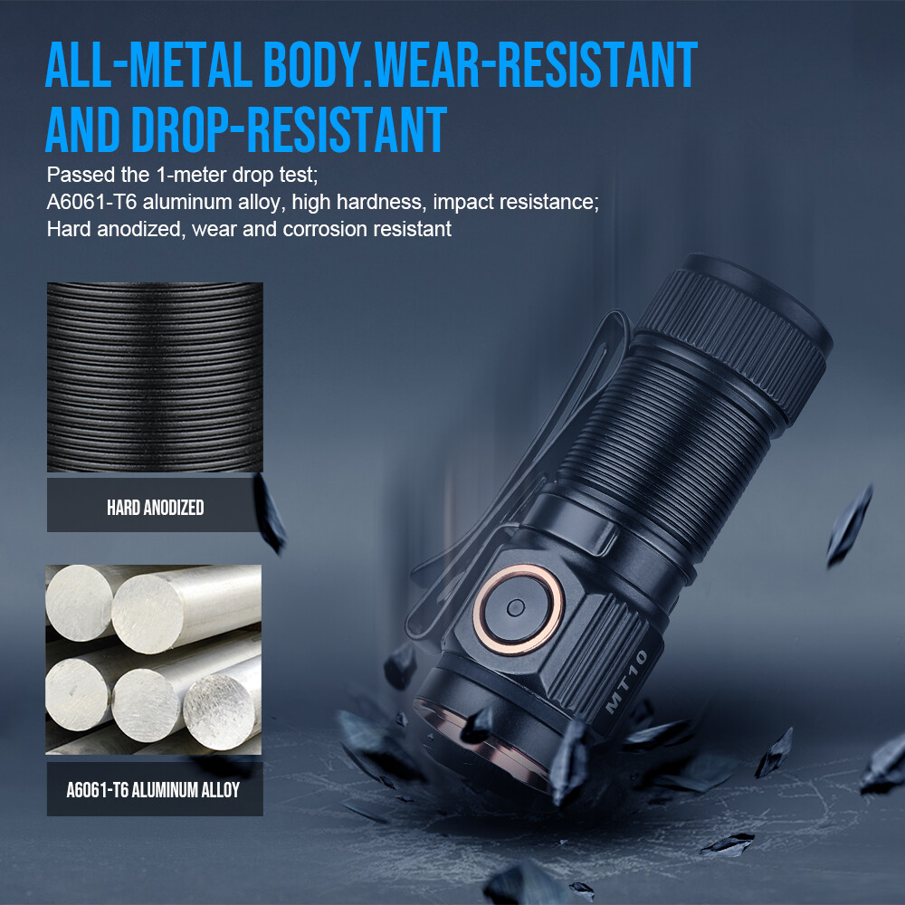 TrustFire EDC Flashlight Rechargeable,1000 Lumen Flashlight 5 Modes Torch（MT10）