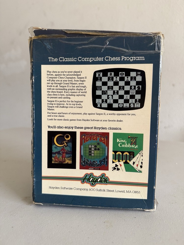 Hayden Software Sargon II Chess for Atari with Manual & Floppy Disk
