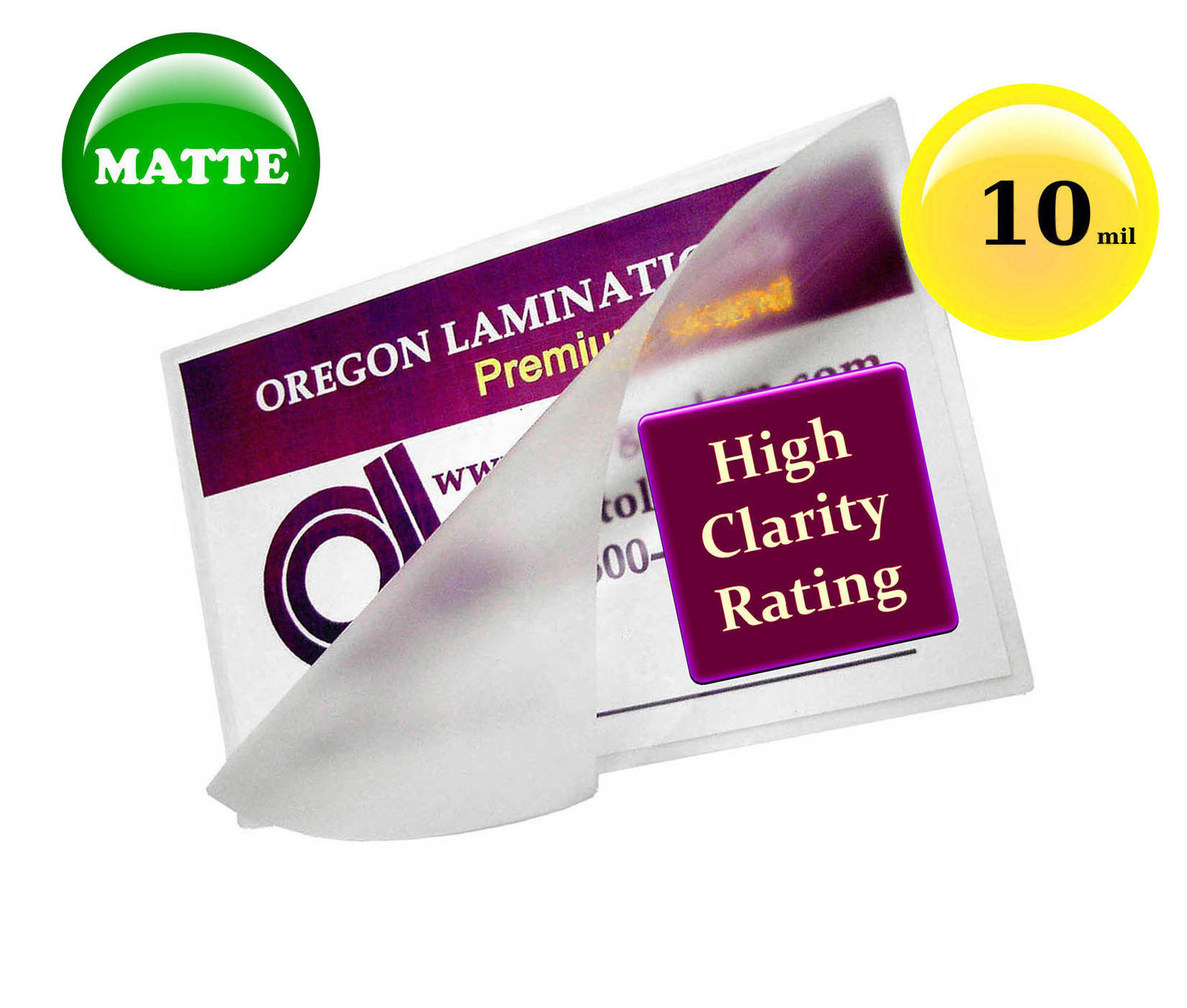 10 Mil MATTE Hot Laminating Pouches Drivers License 2-3/8 x 3-5/8 (100/pack)