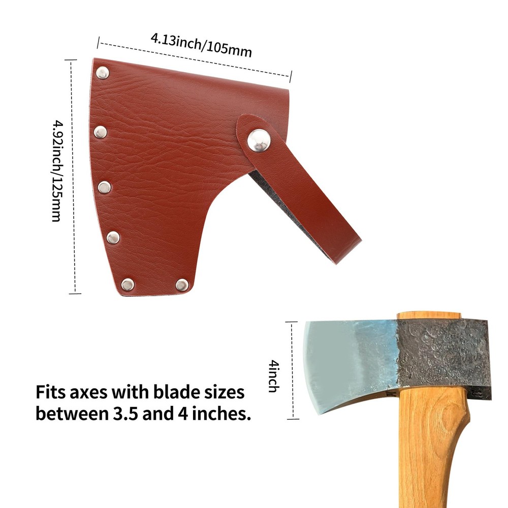 Leather Axe Sheath, Adjustable Hatchet Head Durable Brown