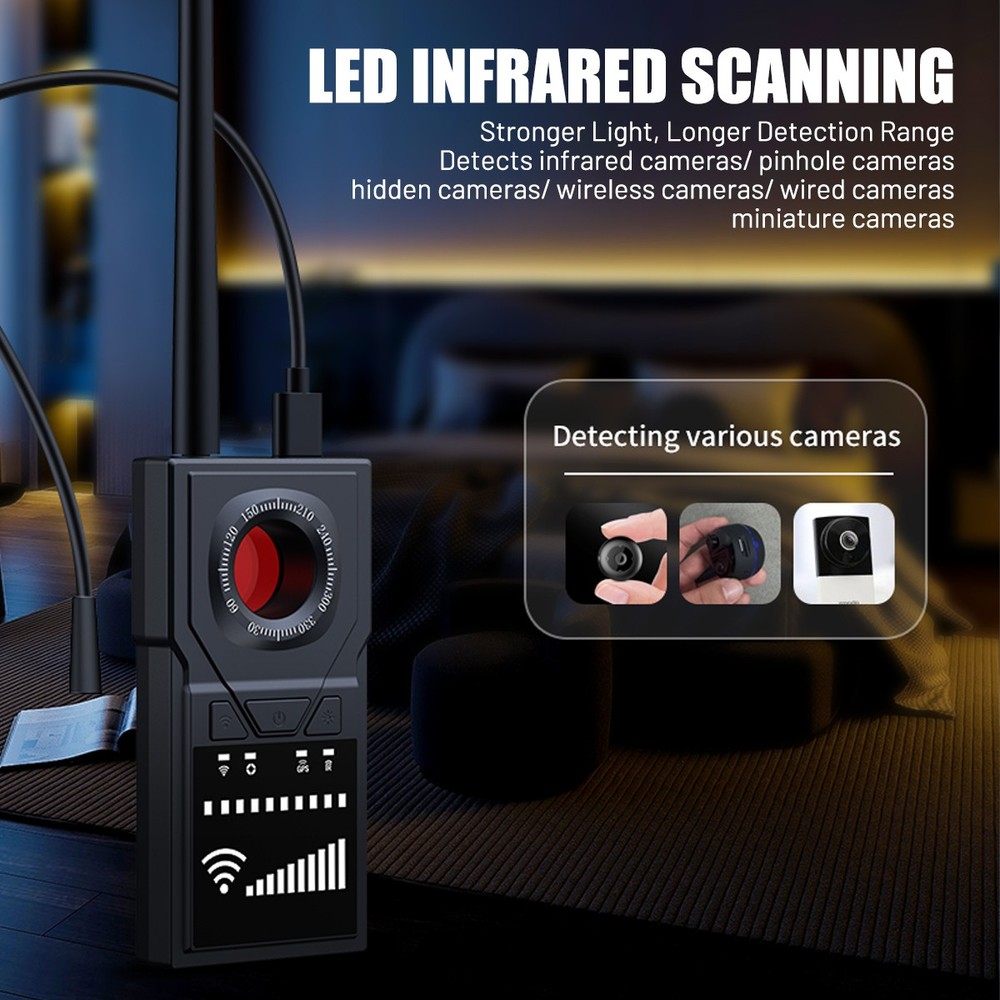 Wireless RF Detector Anti Spy Camera GSM GPS Bug Tracker Finder Scanner Device