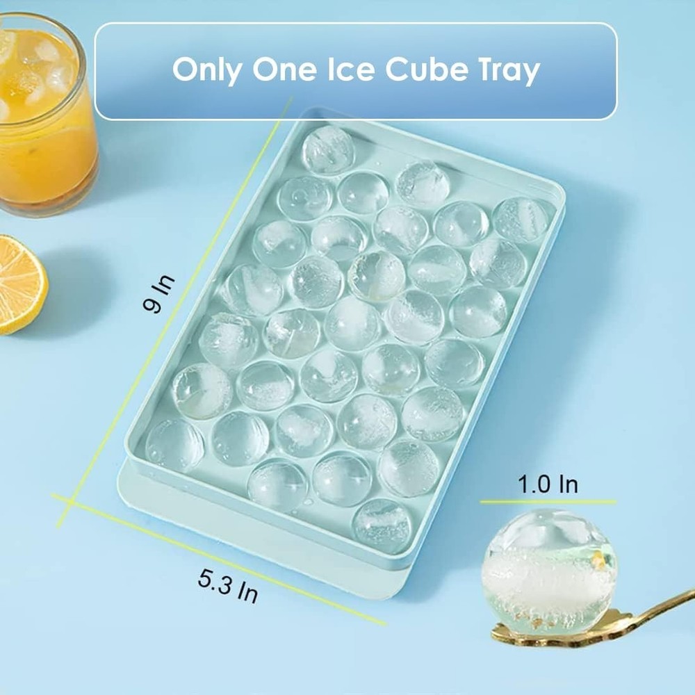 Compact Round Ice Cube Tray with Lid - Create Elegant Ice Balls Effortlessly