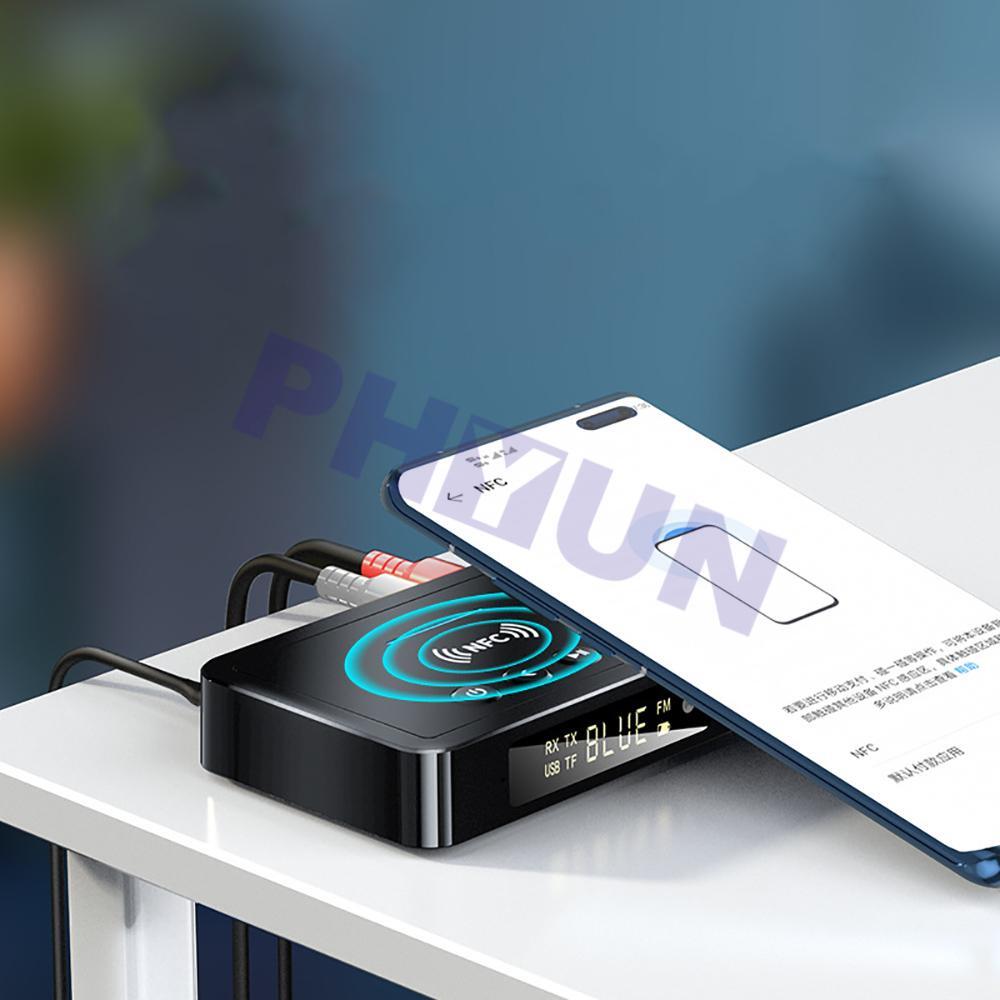 Bluetooth Receiver Transmitter AUX Wireless NFC Audio Adapter For Car Speakers
