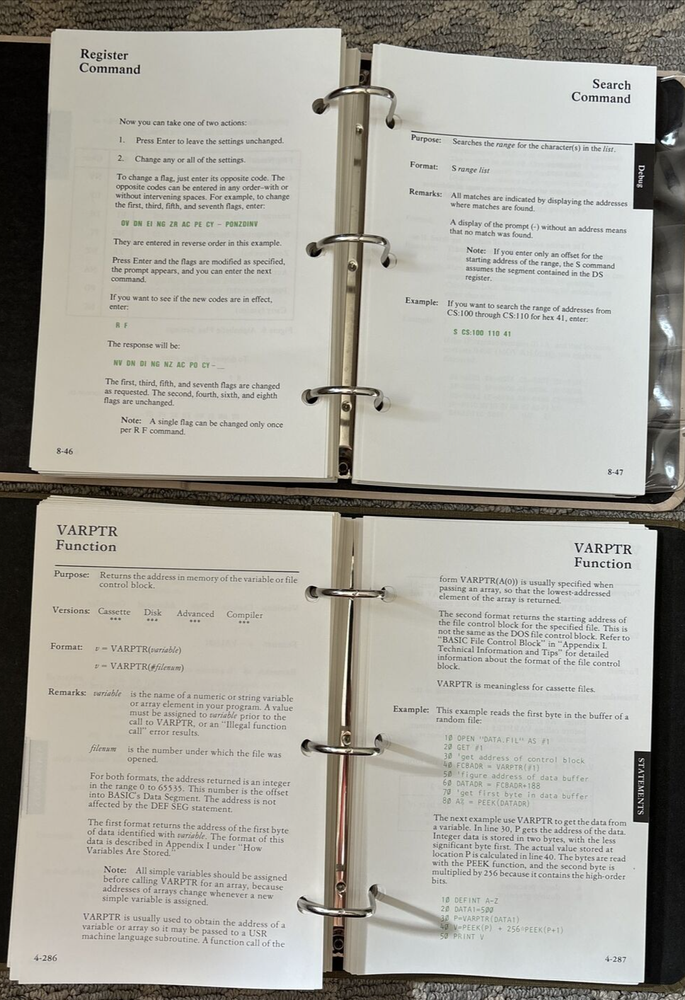 Vtg IBM 1983 DOS V. 2.10 & Basic 1982 Personal Computer Hardware Reference Libra