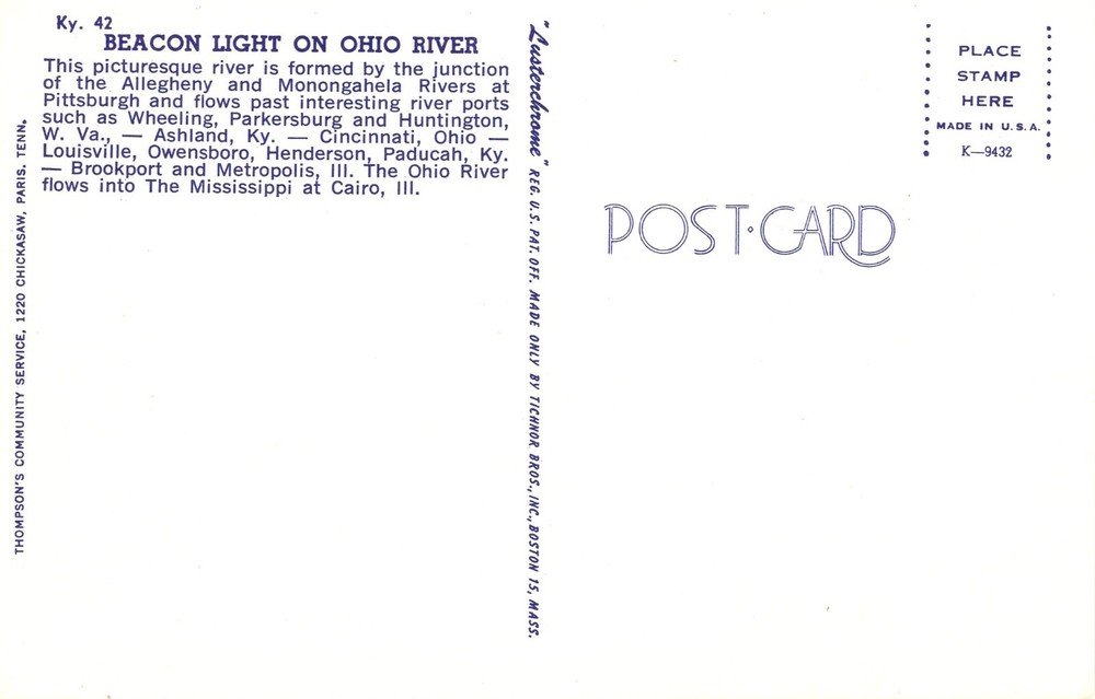 BEACON LIGHT ON OHIO RIVER - PC4460