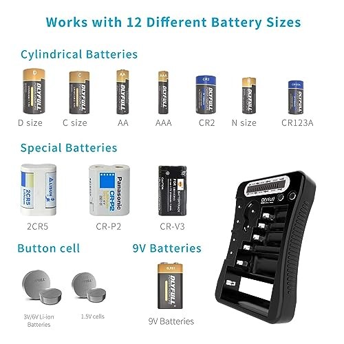 Battery Tester, LCD Display Universal Battery Checker for AA AAA C D 9V
