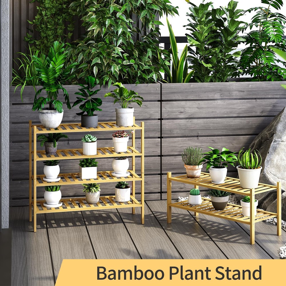 2-Tier Bamboo Shoe Rack for Entryway, Stackable | Heavy Duty | Multi-Function...