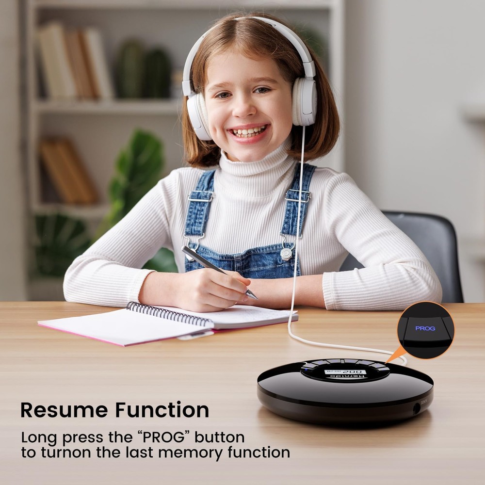 Portable CD Player with Headphone, Rechargeable CD Player for car, Compact CD...