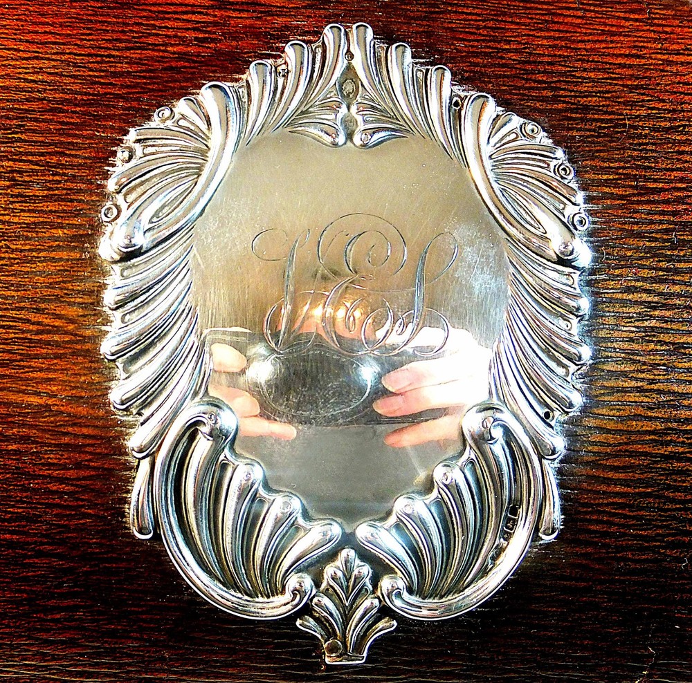SUPERB SILVER MOUNTED LEATHER STATIONARY BOX by WILLIAM COMYNS - 1908