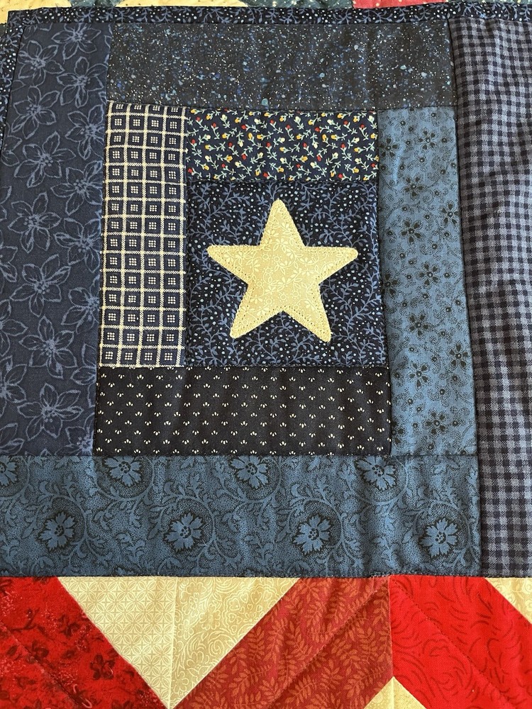 Handmade Quilt American Flag Patchwork