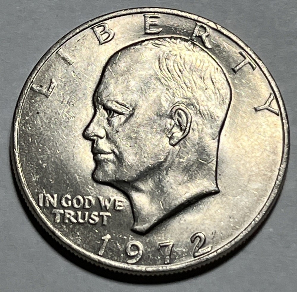 1972 P Eisenhower Ike Dollar Type 2 Die Crack Errors Wounded / Speared Eagle