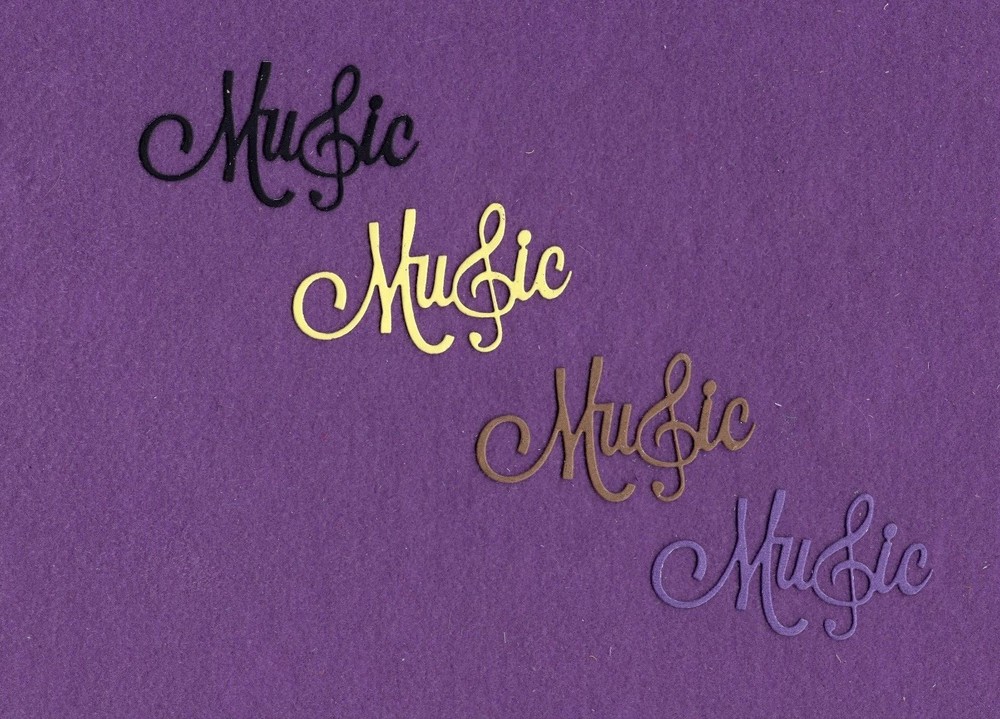 MUSIC die cuts scrapbook cards