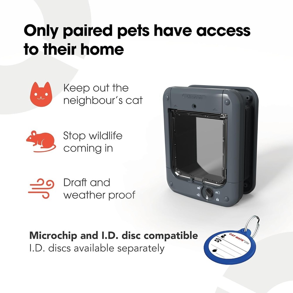 Microchip Activated Cat Flap 360 - and AVID Compatible, for Small to Medium ...