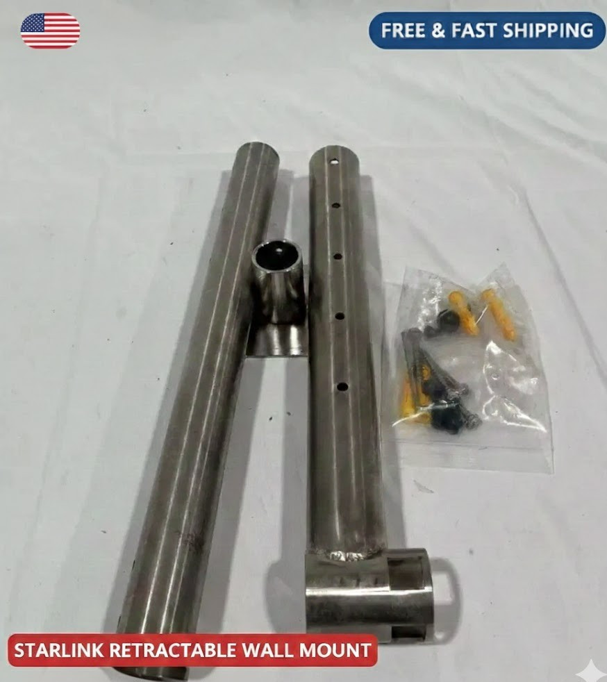 Starlink Ceiling Wall Mount Retractable Adjustable Steel Pole Mount + Hardware