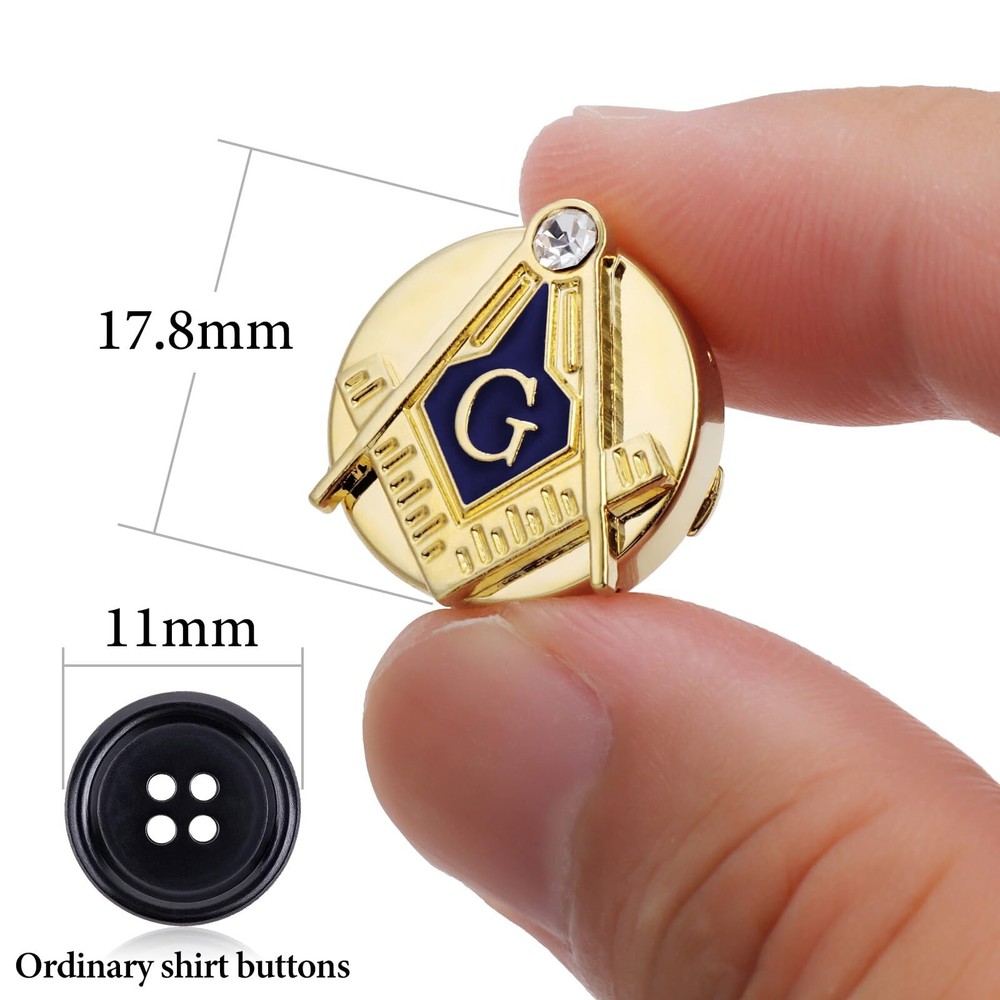 Masonic Button Covers, Square & Compass Cufflinks for Freemason 01