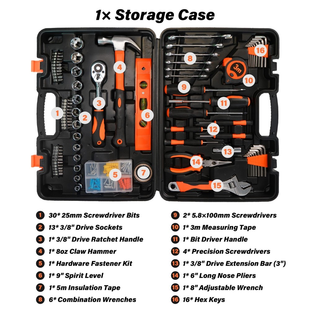 141 Piece Tool Set Auto Repair Tool Combination Package Socket Wrench Mixed Tool