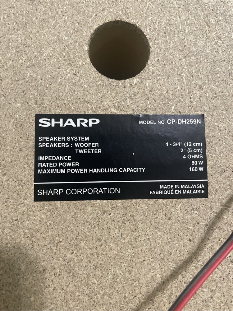 Sharp CP-DH259N Compact Micro Component Stereo Speakers