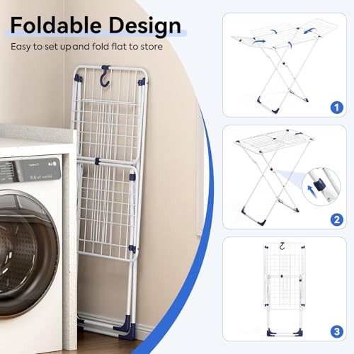 Clothes Drying Rack, Metal Drying Rack Clothing, Laundry Rack Foldable, Space